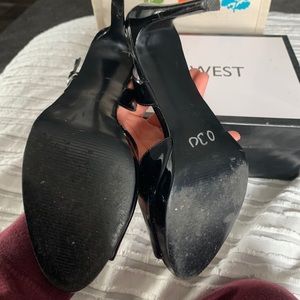 Black open toe heels